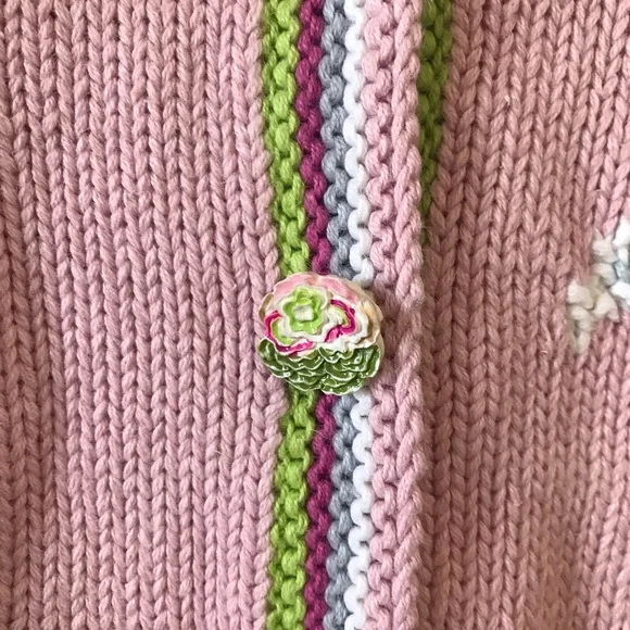 Handknits by Storybook Knits Sequin Peonies Embroidered Cardigan Cottagecore 1X - Picture 15 of 16